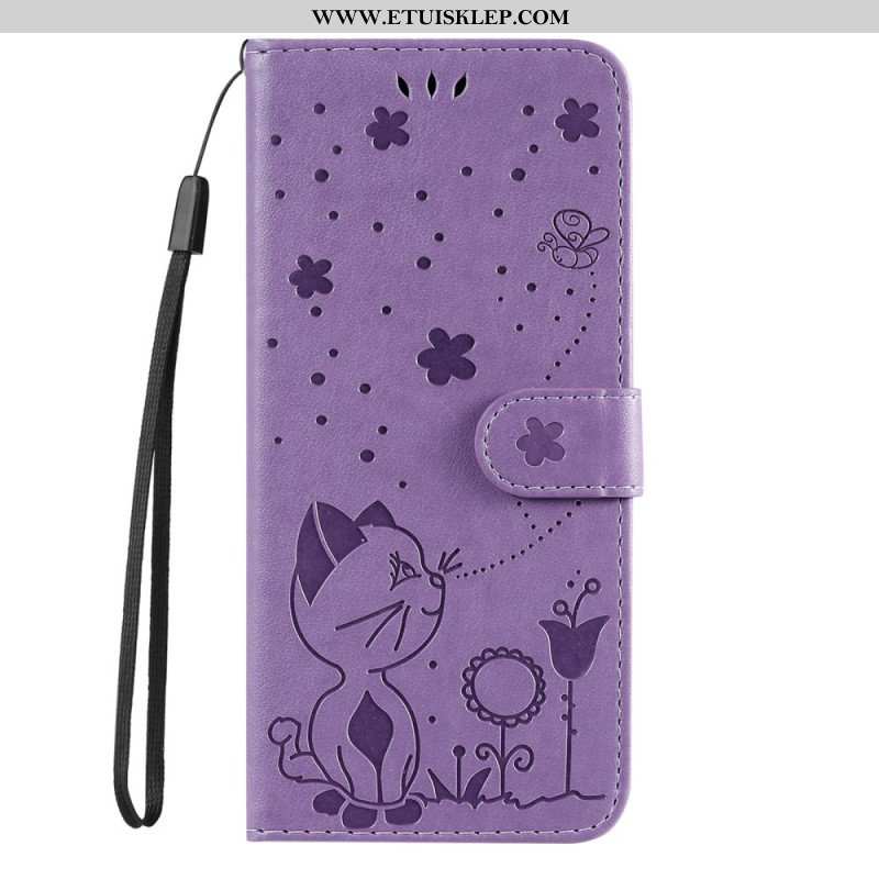 Etui Folio do Honor Magic 5 Lite z Łańcuch Kot I Pszczoła Z Smyczą